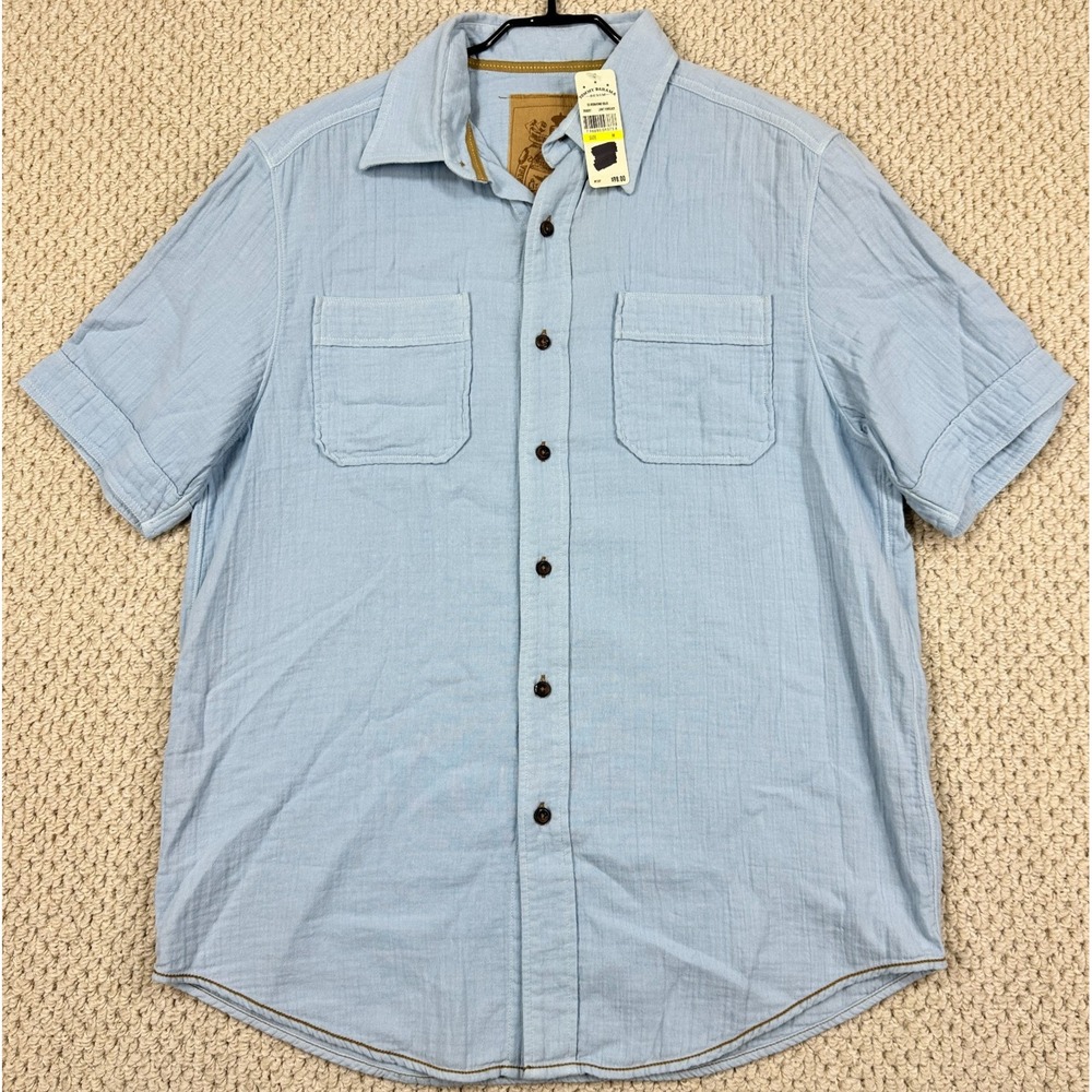Tommy Bahama Shirt Mens M Light Forecast Blue Bernandino Short Sleeve Denim NEW